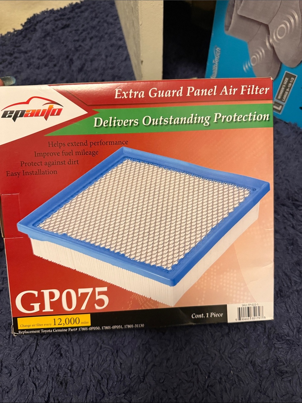 Epauto GP075 Extra Guard panel air filter for Toyota